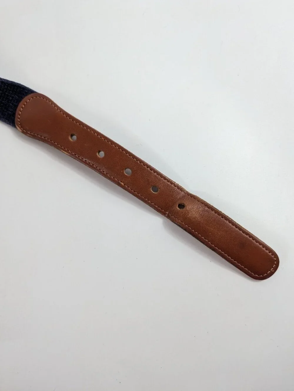 Vintage Coach Natural Linen Belt Leather Ends 44